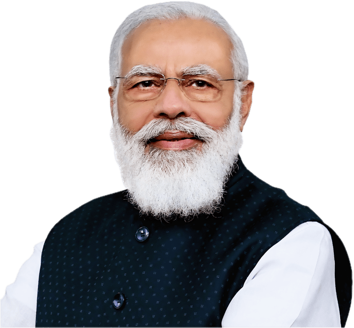 Official portrait of Prime Minister Narendra Modi, wearing the ribbon for the national no-questions streak